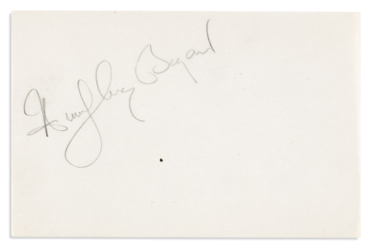 (ENTERTAINERS.) Three items, each Signed: Humphrey Bogart * Alec Guinness (2).
